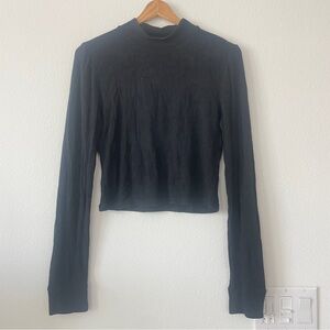 Abercrombie Black Mockneck Long Sleeve Women's Top